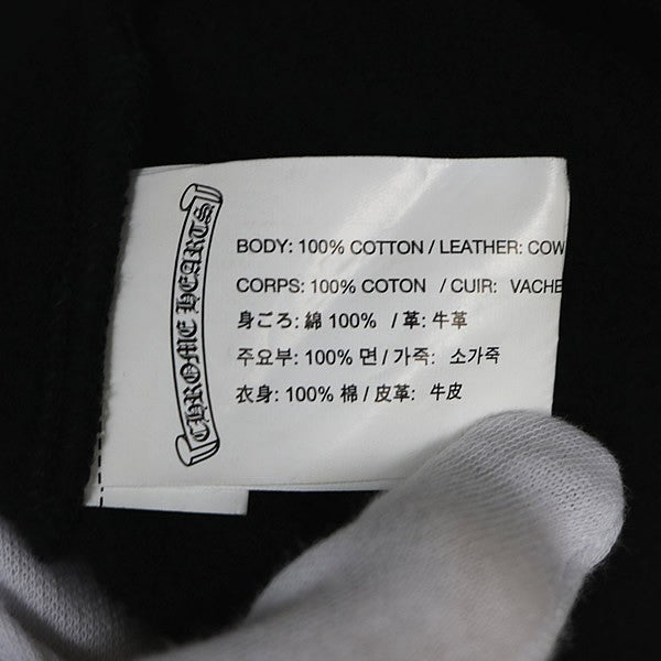 CHROME HEARTS CH Plus Leather Panel Hoodie Black Size M