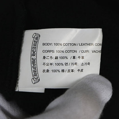 CHROME HEARTS CH Plus Leather Panel Hoodie Black Size M