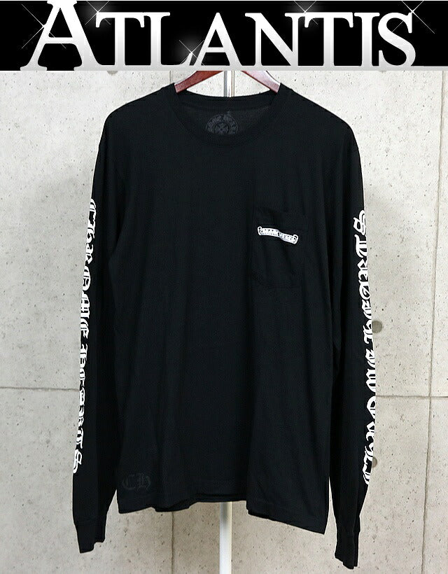 CHROME HEARTS Old English Scroll Label T-Shirt Black Size L