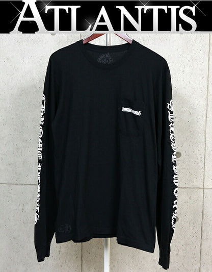 CHROME HEARTS Old English Scroll Label T-Shirt Black Size L