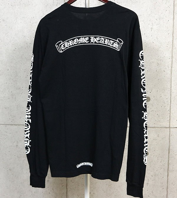 CHROME HEARTS Old English Scroll Label T-Shirt Black Size L