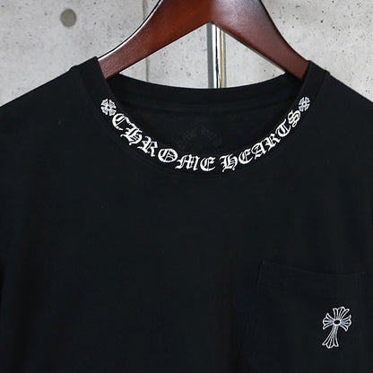 CHROME HEARTS Neck Logo Long Sleeve T-Shirt Black Size M