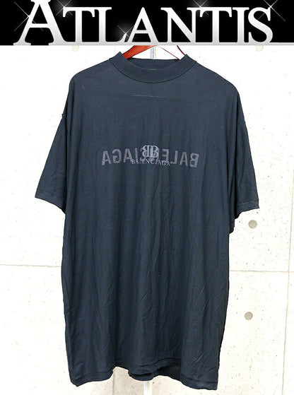 BALENCIAGA 24SS Reverse Design Short T-Shirt Black Size 4