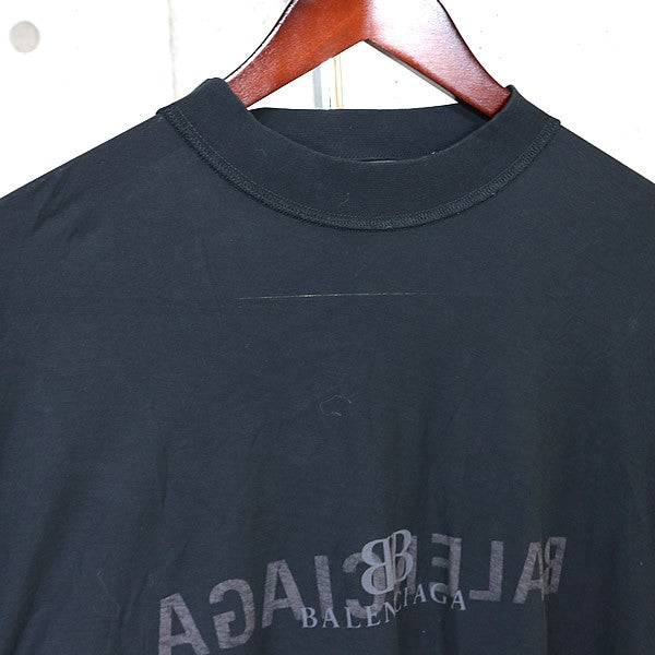 BALENCIAGA 24SS Reverse Design Short T-Shirt Black Size 4