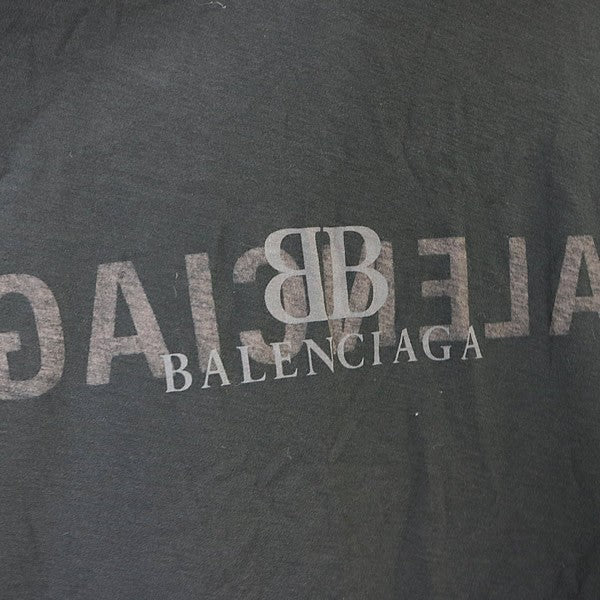 BALENCIAGA 24SS Reverse Design Short T-Shirt Black Size 4