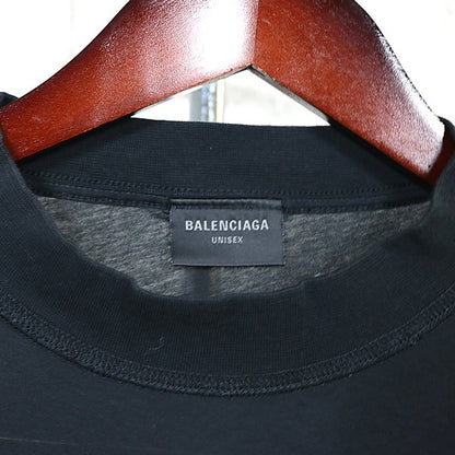 BALENCIAGA 24SS Reverse Design Short T-Shirt Black Size 4