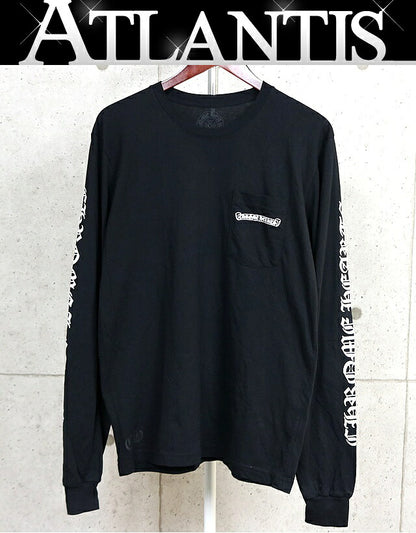 CHROME HEARTS Scroll Label Sleeve Old Tee Black Size L