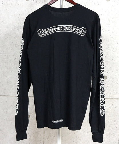 CHROME HEARTS Scroll Label Sleeve Old Tee Black Size L