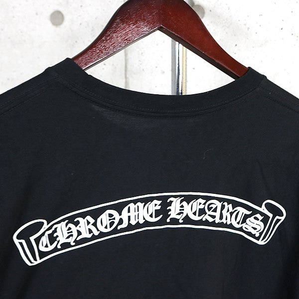 CHROME HEARTS Scroll Label Sleeve Old Tee Black Size L