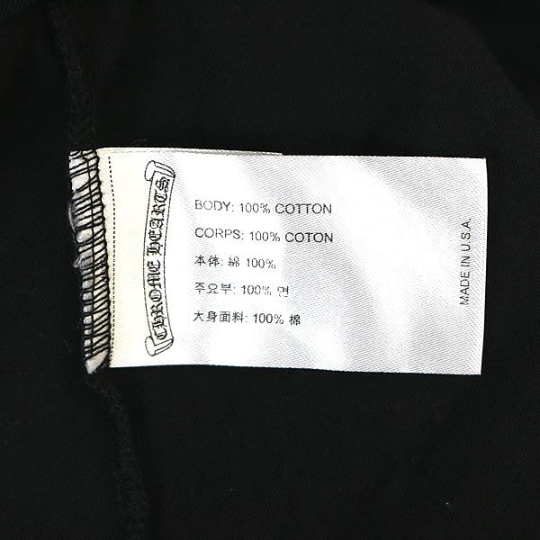 CHROME HEARTS Scroll Label Sleeve Old Tee Black Size L