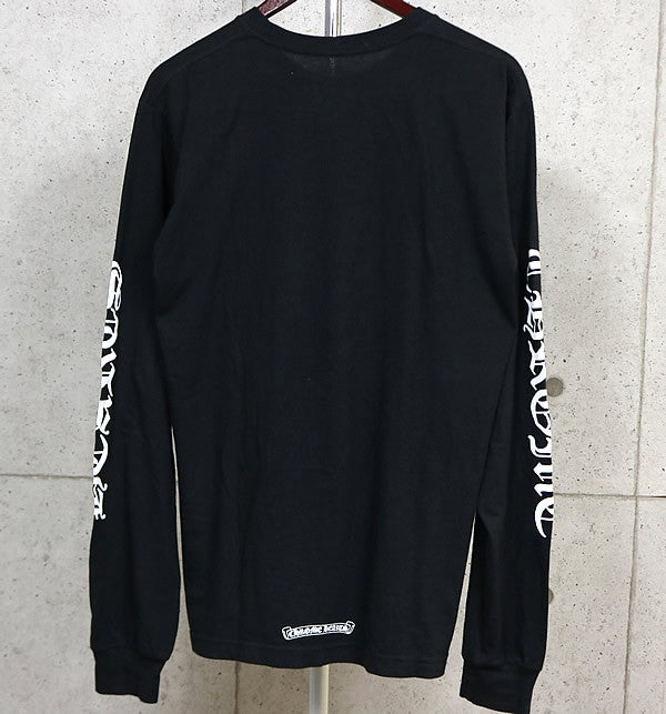 CHROME HEARTS Old English Neck Logo Long Sleeve T-Shirt Black Size L
