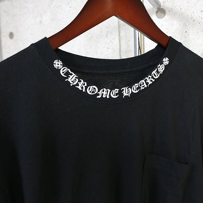 CHROME HEARTS Old English Neck Logo Long Sleeve T-Shirt Black Size L