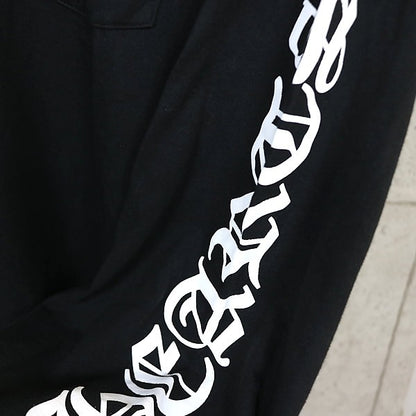 CHROME HEARTS Old English Neck Logo Long Sleeve T-Shirt Black Size L