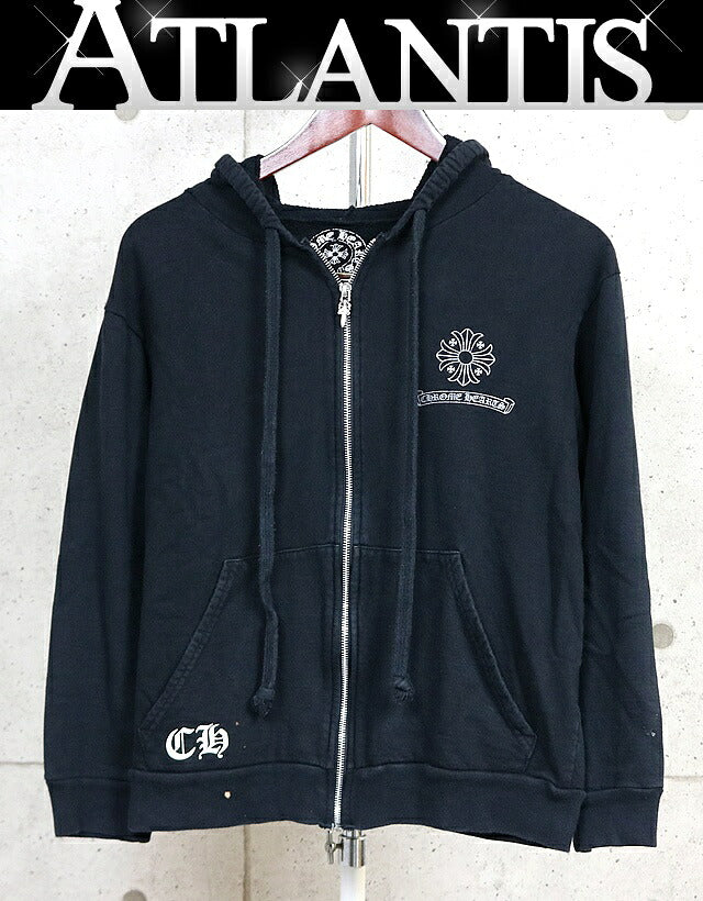 CHROME HEARTS Framed Cross Back Print Hoodie Black Size M