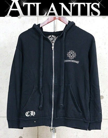 CHROME HEARTS Framed Cross Back Print Hoodie Black Size M