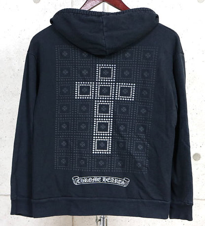 CHROME HEARTS Framed Cross Back Print Hoodie Black Size M