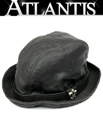 CHROME HEARTS BS Flare Gunslinger Leather Hat Black Size M