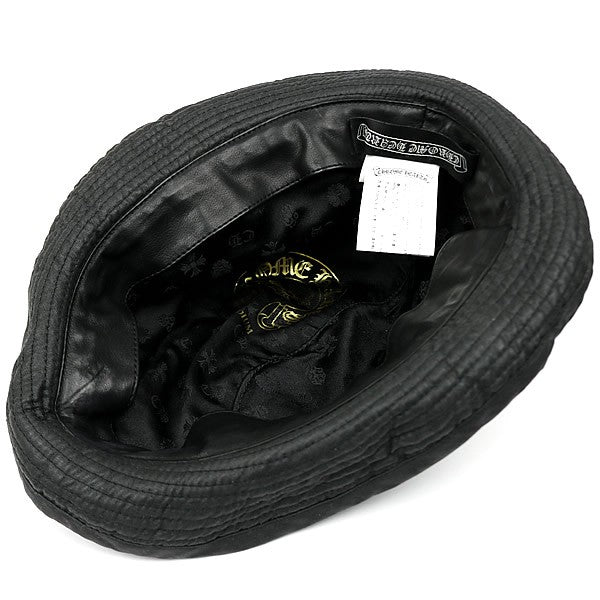 CHROME HEARTS BS Flare Gunslinger Leather Hat Black Size M