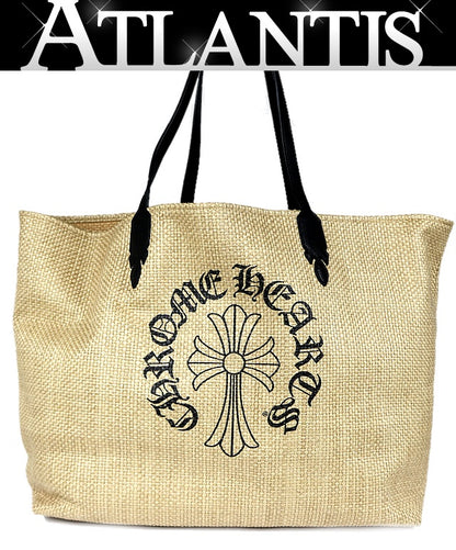 CHROME HEARTS Large CH Plus Beach Bag Beige Size ONE SIZE