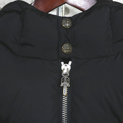 CHROME HEARTS Half Dagger Zip Pullover Hoodie Black Size L