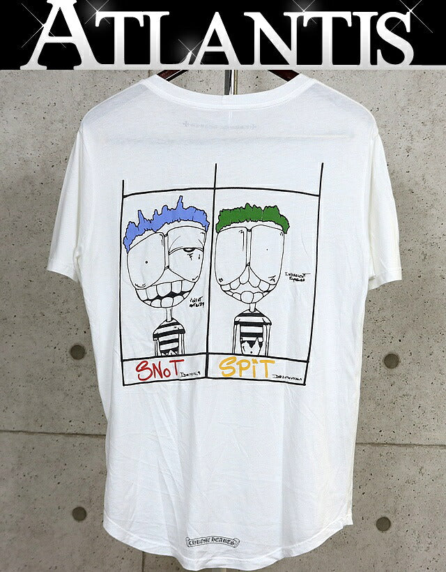 CHROME HEARTS Matty Boy T-BAR Cotton T-Shirt White Size S