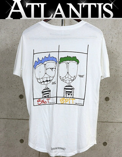 CHROME HEARTS Matty Boy T-BAR Cotton T-Shirt White Size S