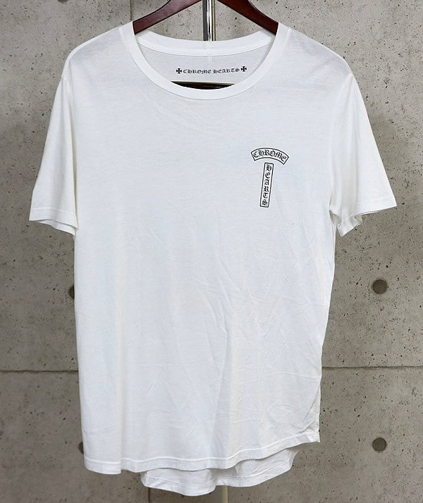 CHROME HEARTS Matty Boy T-BAR Cotton T-Shirt White Size S