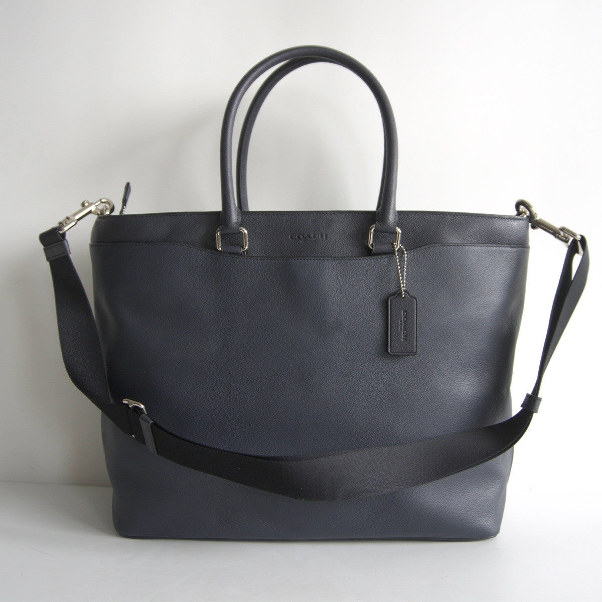 Coach 2-way Leather Tote Bag Blue