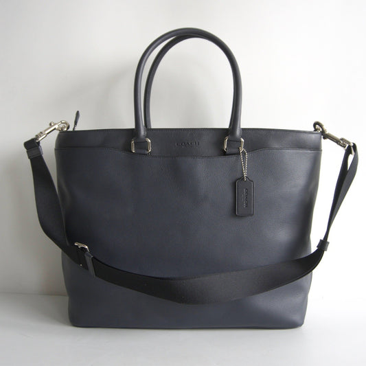 Coach 2-way Leather Tote Bag Blue