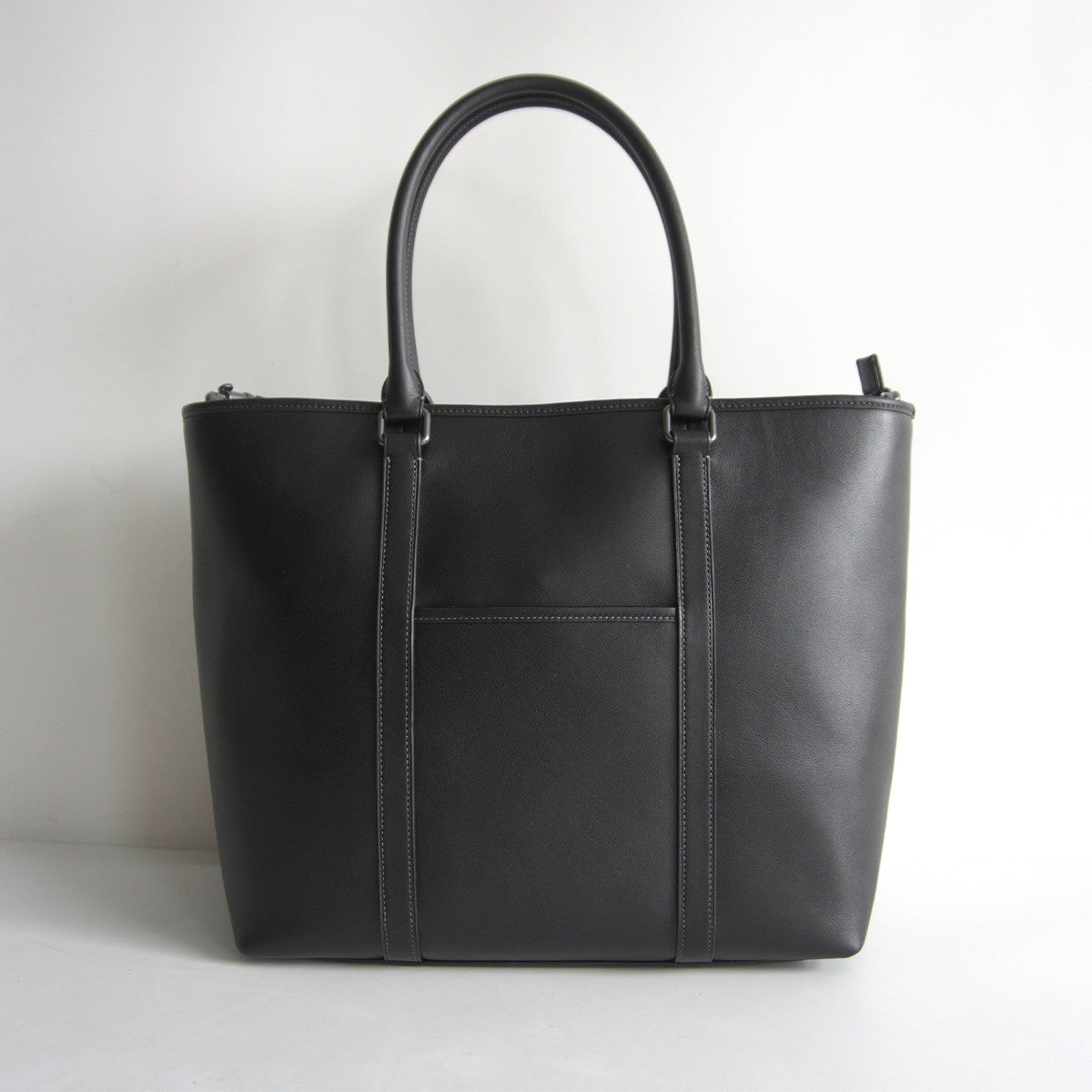 Coach 2-Way Leather Tote Bag Black