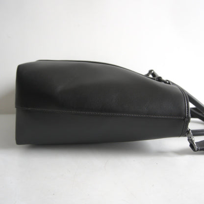 Coach 2-Way Leather Tote Bag Black