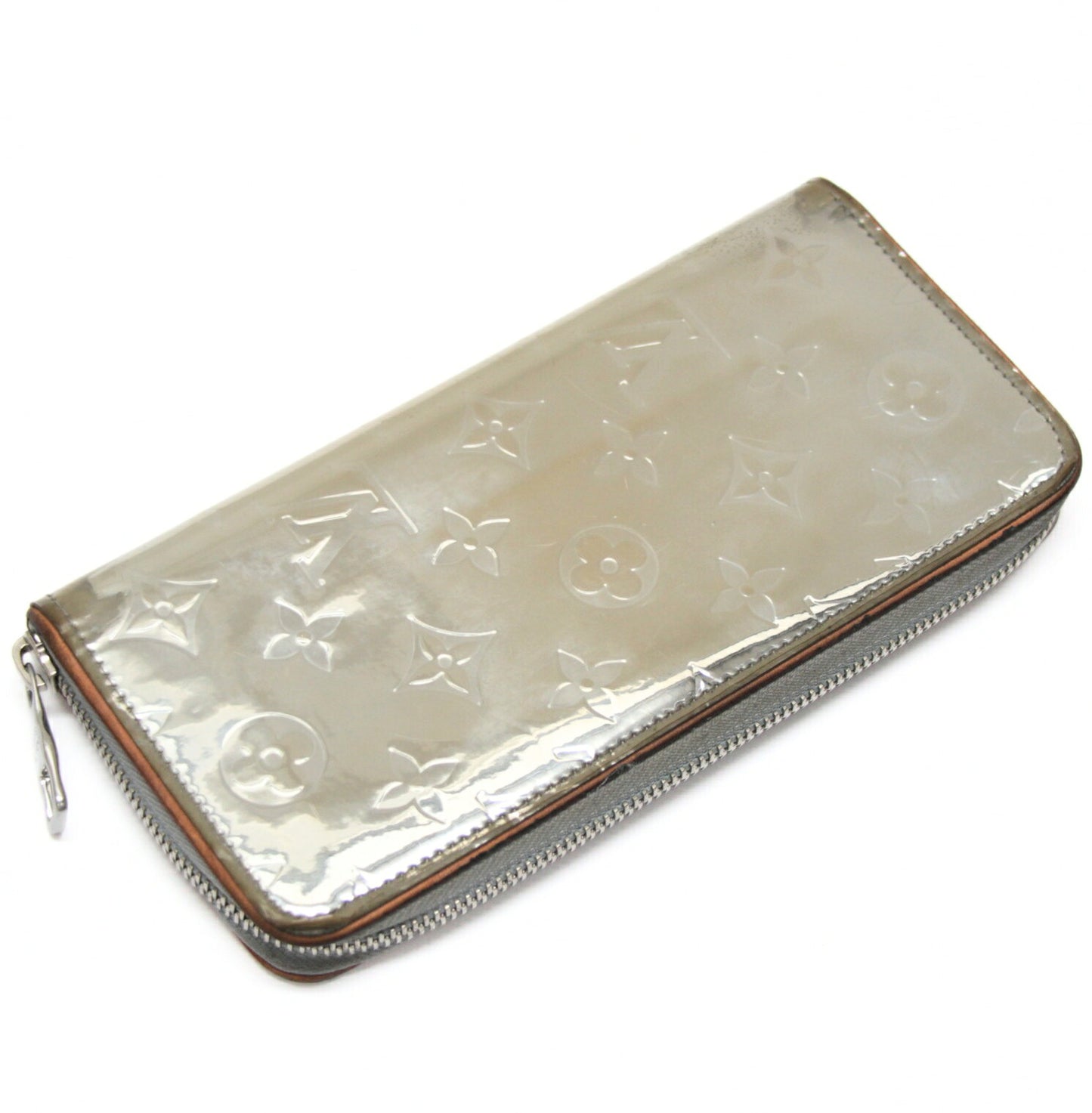 Louis Vuitton Zippy Vertical Wallet Silver Size ONE SIZE