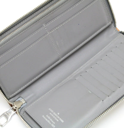 Louis Vuitton Zippy Vertical Wallet Silver Size ONE SIZE