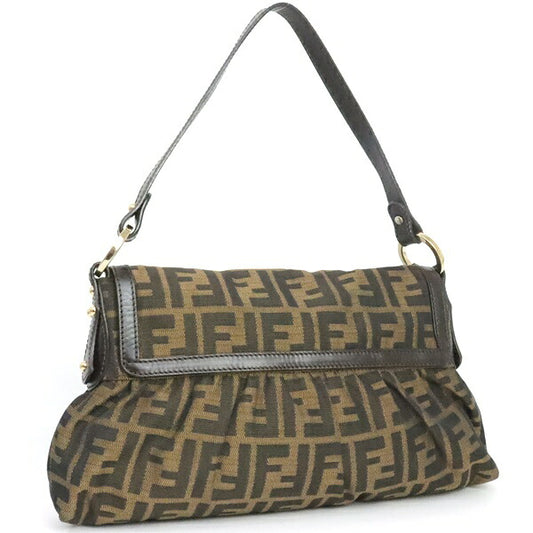 FENDI Chef Bag Zucca Canvas Shoulder Bag Brown Size ONE SIZE