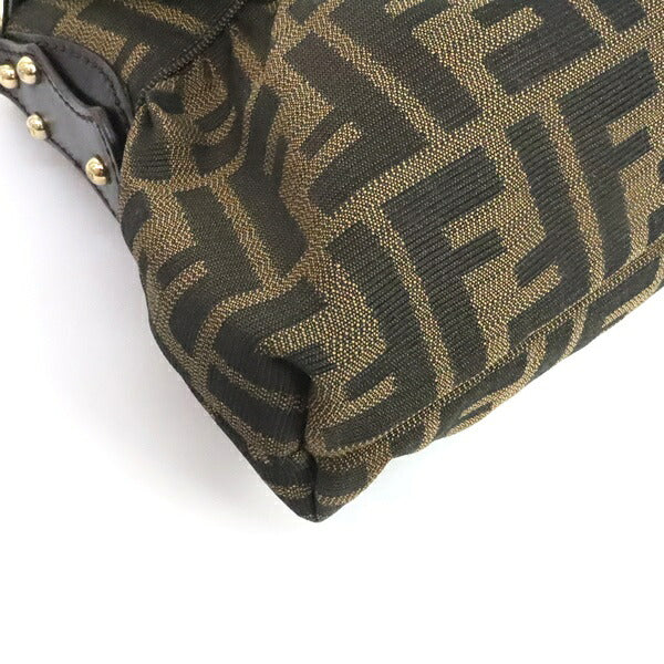 FENDI Chef Bag Zucca Canvas Shoulder Bag Brown Size ONE SIZE