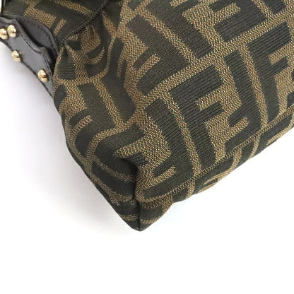 FENDI Chef Bag Zucca Canvas Shoulder Bag Brown Size ONE SIZE