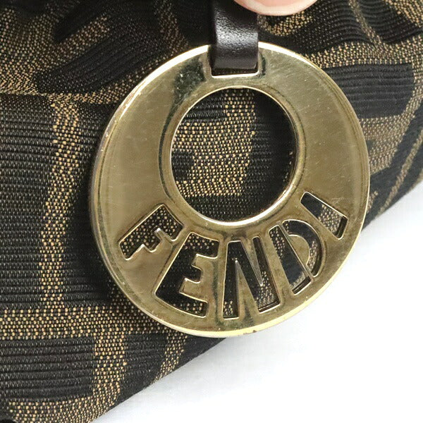 FENDI Chef Bag Zucca Canvas Shoulder Bag Brown Size ONE SIZE