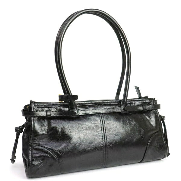 PRADA Boni Medium 2-Way Leather Bag Black Size ONE SIZE