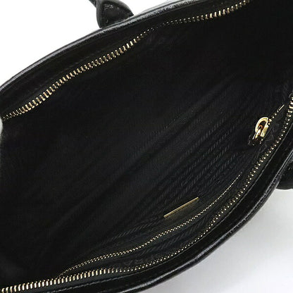 PRADA Boni Medium 2-Way Leather Bag Black Size ONE SIZE