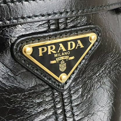 PRADA Boni Medium 2-Way Leather Bag Black Size ONE SIZE