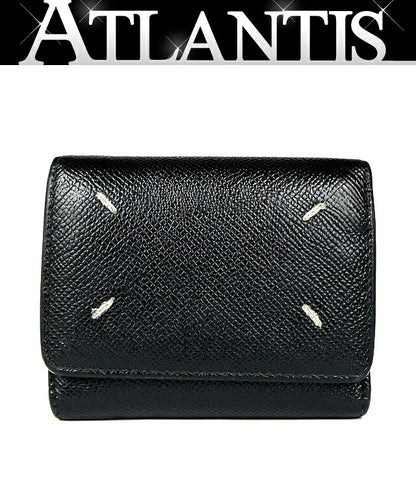 Maison Margiela Tri-fold Leather Wallet Black Size ONE SIZE
