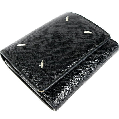 Maison Margiela Tri-fold Leather Wallet Black Size ONE SIZE