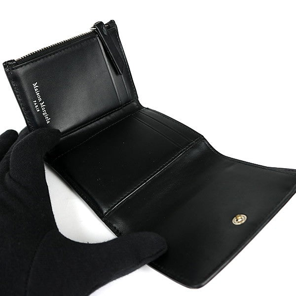 Maison Margiela Tri-fold Leather Wallet Black Size ONE SIZE