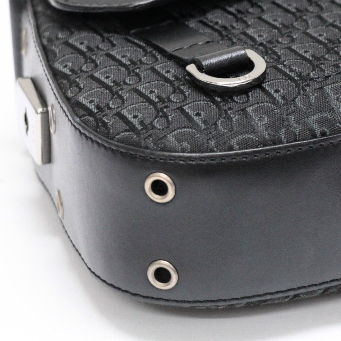 Christian Dior Trotter Street Canvas Black Shoulder Bag Size ONE SIZE