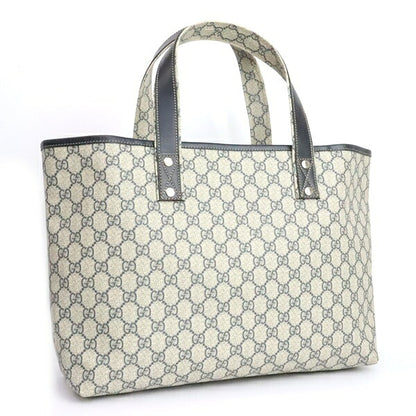 GUCCI GG Supreme PVC Leather Tote Bag Navy Size ONE SIZE