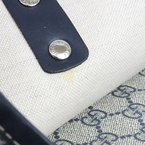GUCCI GG Supreme PVC Leather Tote Bag Navy Size ONE SIZE
