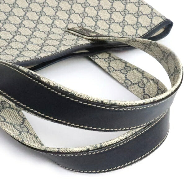 GUCCI GG Supreme PVC Leather Tote Bag Navy Size ONE SIZE
