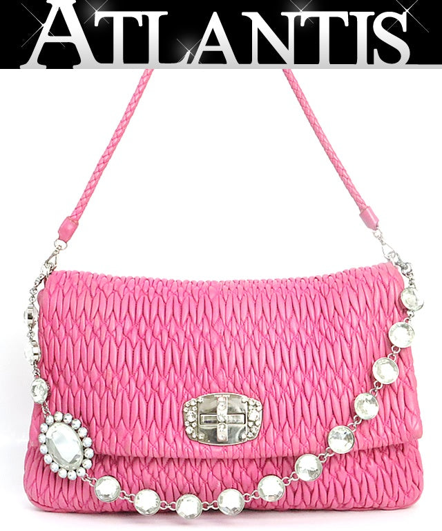 miumiu Matelasse Nappa Crystal Shoulder Bag Size ONE SIZE