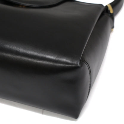 GUCCI Vintage Leather Handbag Black Size ONE SIZE