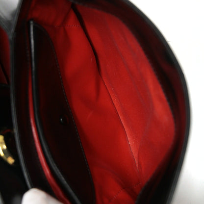 GUCCI Vintage Leather Handbag Black Size ONE SIZE